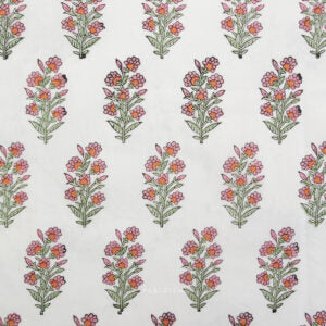 Preorder - Fableism - Indian Block Print - Wild Floral Blushing - BPCT-06-WLD-BLUSHING - Ships May 2026