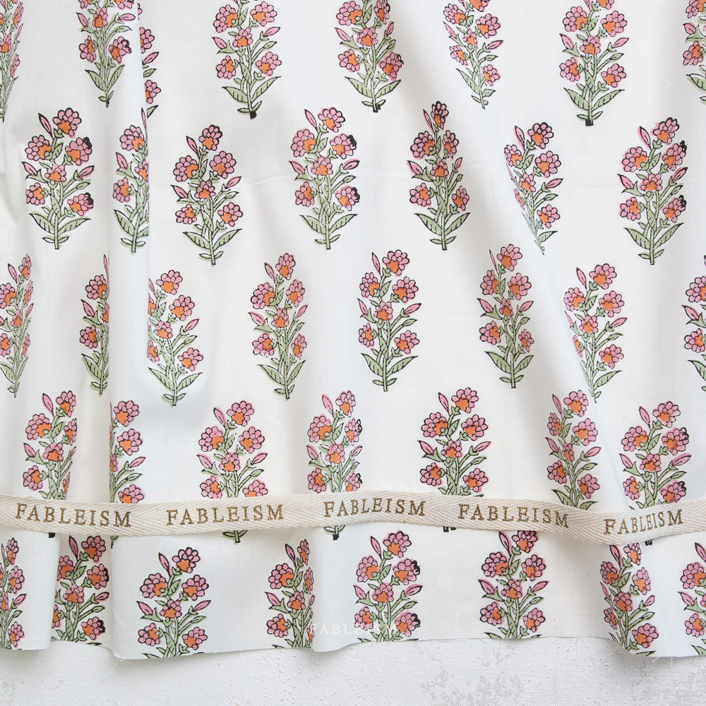 Preorder - Fableism - Indian Block Print - Wild Floral Blushing - BPCT-06-WLD-BLUSHING - Ships May 2026