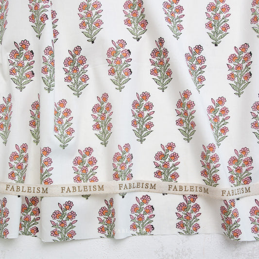 Preorder - Fableism - Indian Block Print - Wild Floral Blushing - BPCT-06-WLD-BLUSHING - Ships May 2026