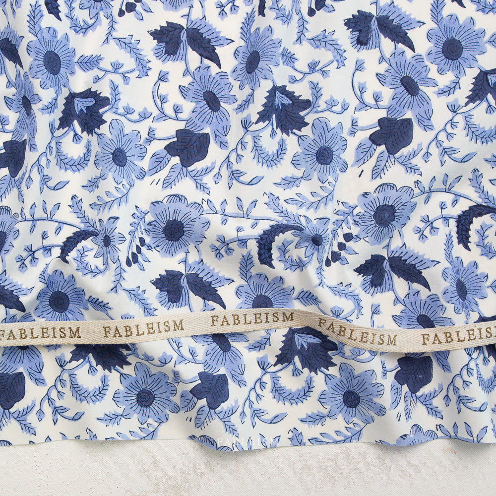 Preorder - Fableism - Indian Block Print - Country Floral Blue - BPCT-08-CTY-BLUE - Ships May 2026
