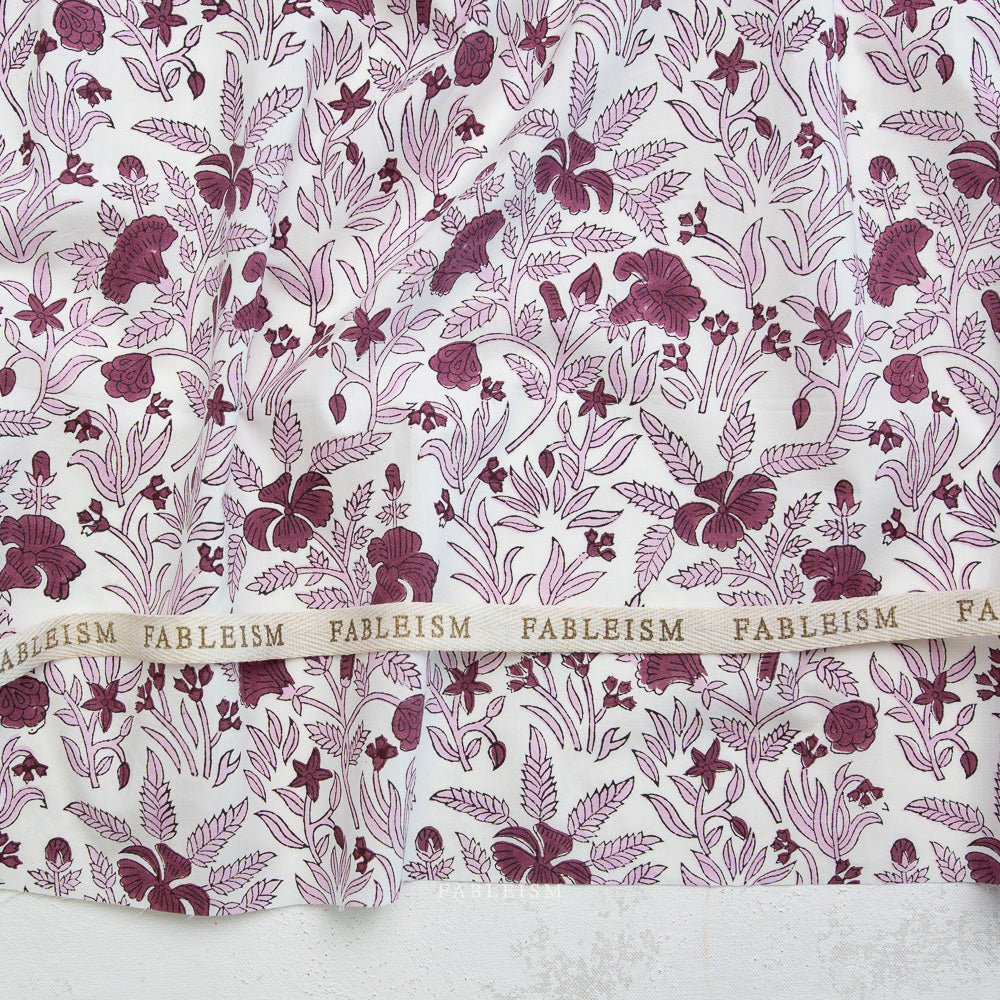 Preorder - Fableism - Indian Block Print - Cozy Floral Purple - BPCT-09-COZ-PURPLE - Ships May 2026