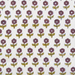 Preorder - Fableism - Indian Block Print - Flowerling Eggplant - BPCT-10-FWG-EGGPLANT - Ships May 2026