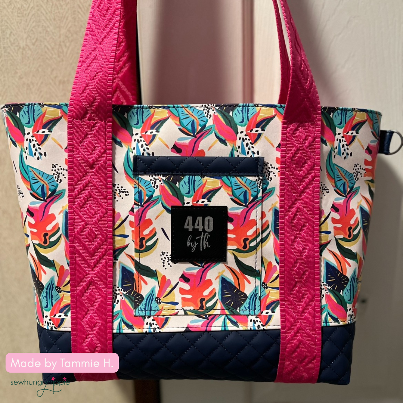 Sew Hungry Hippie Fuchsia Pink Jacquard Webbing 1.5" Woven Strap - By the Yard