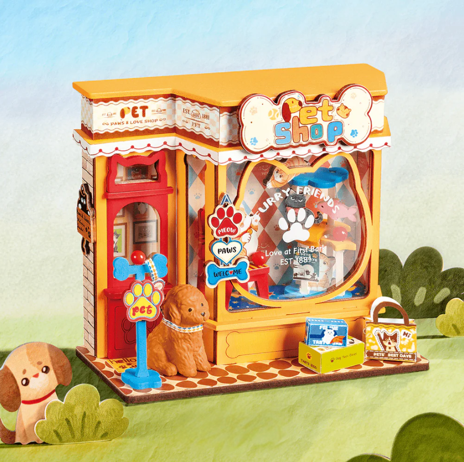 Hands Craft DIY Miniature House Kit: Pet Shop