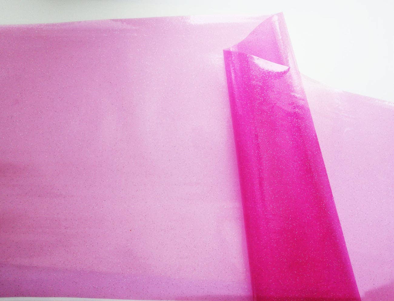 Sew Hungry Hippie - Hot Pink Clear Glitter Vinyl