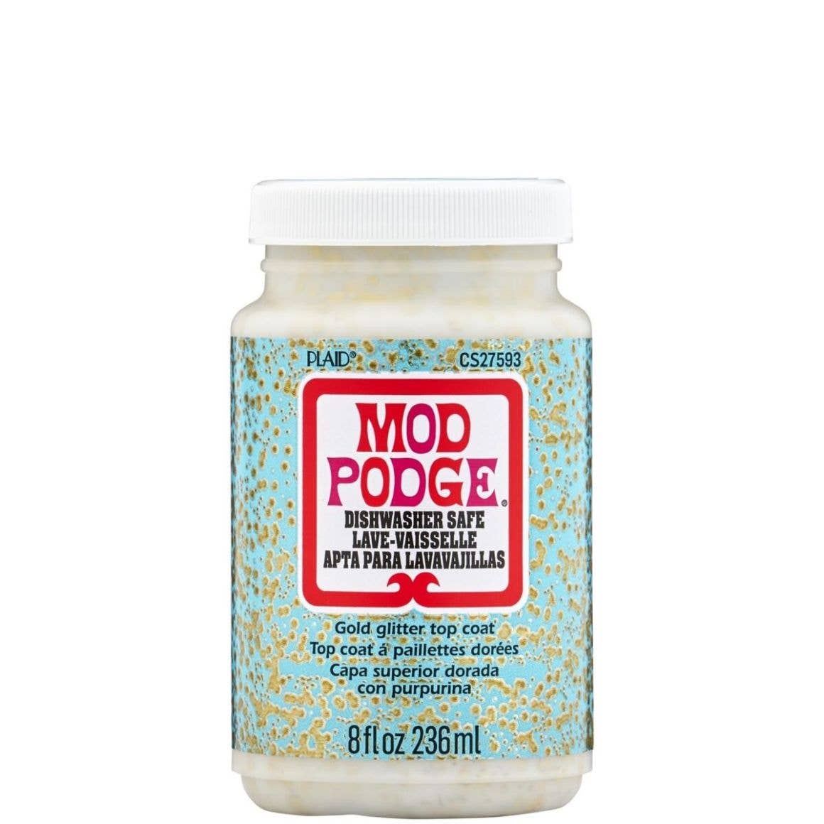 Plaid Mod Podge Dishwasher Safe Glitter - Gold, 8 oz