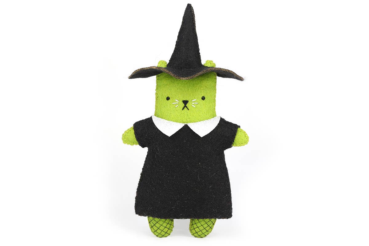 Kiriki Press Witch Cat Felt Doll Kit