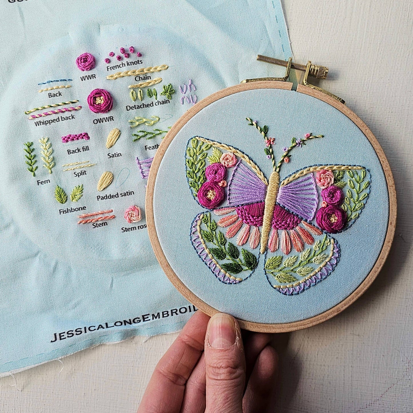 Jessica Long Beginner Butterfly Hand Embroidery Kit