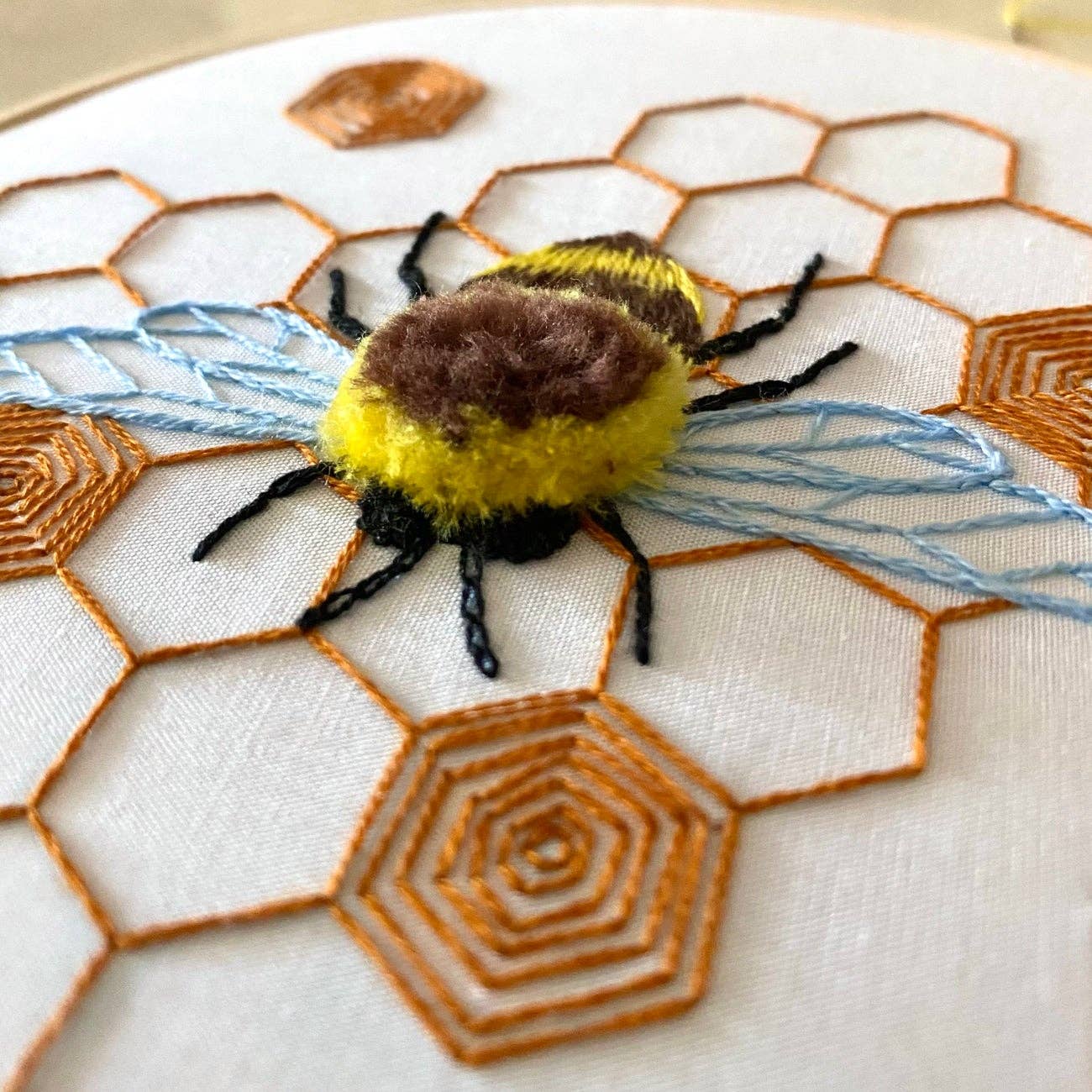 Stitches By Tiff Fuzzy Bumblebee Embroidery Kit