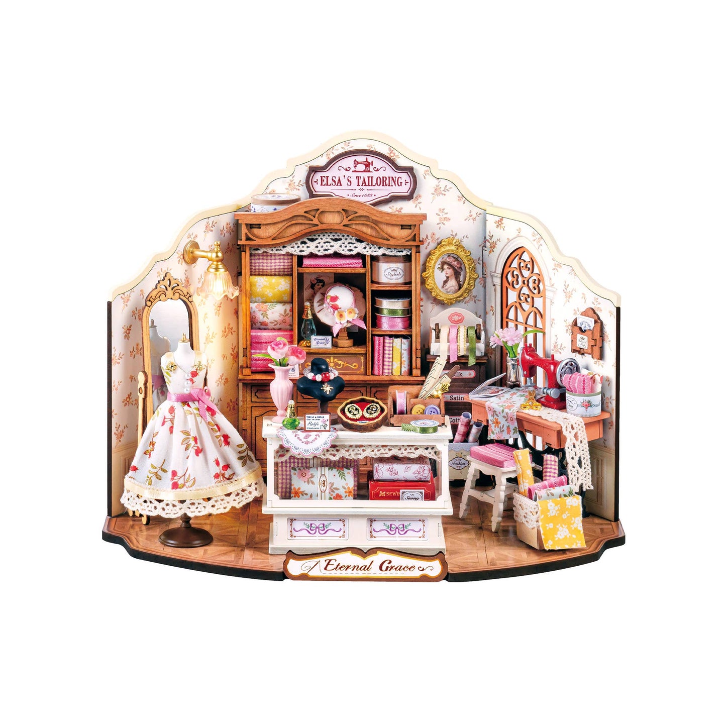 Hands Crafy DIY Miniature House Kit: Elsa's Tailoring