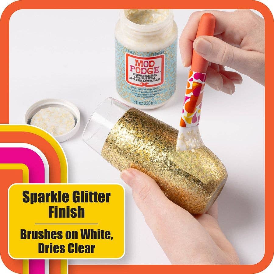 Plaid Mod Podge Dishwasher Safe Glitter - Gold, 8 oz