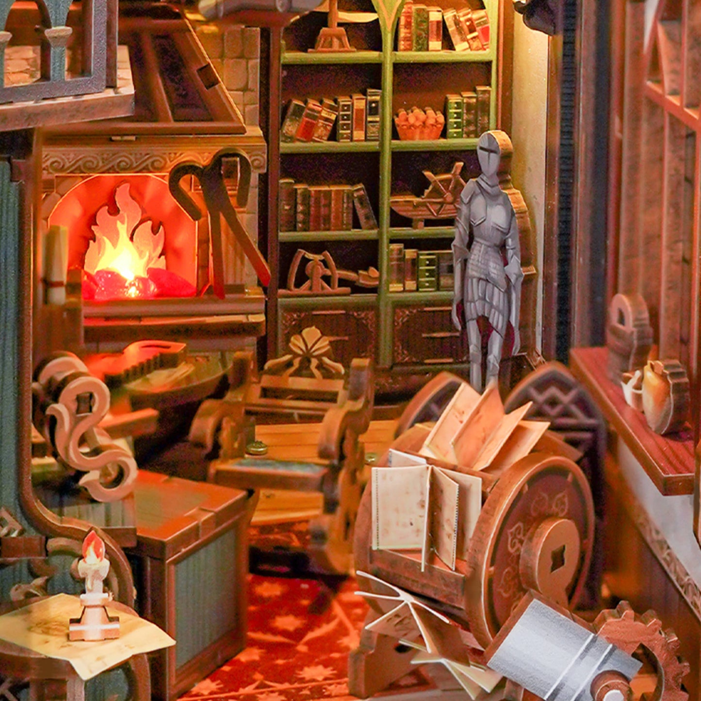 Hands Craft DIY Book Nook Kit: Leonardo da Vinci w/ Dust Cover
