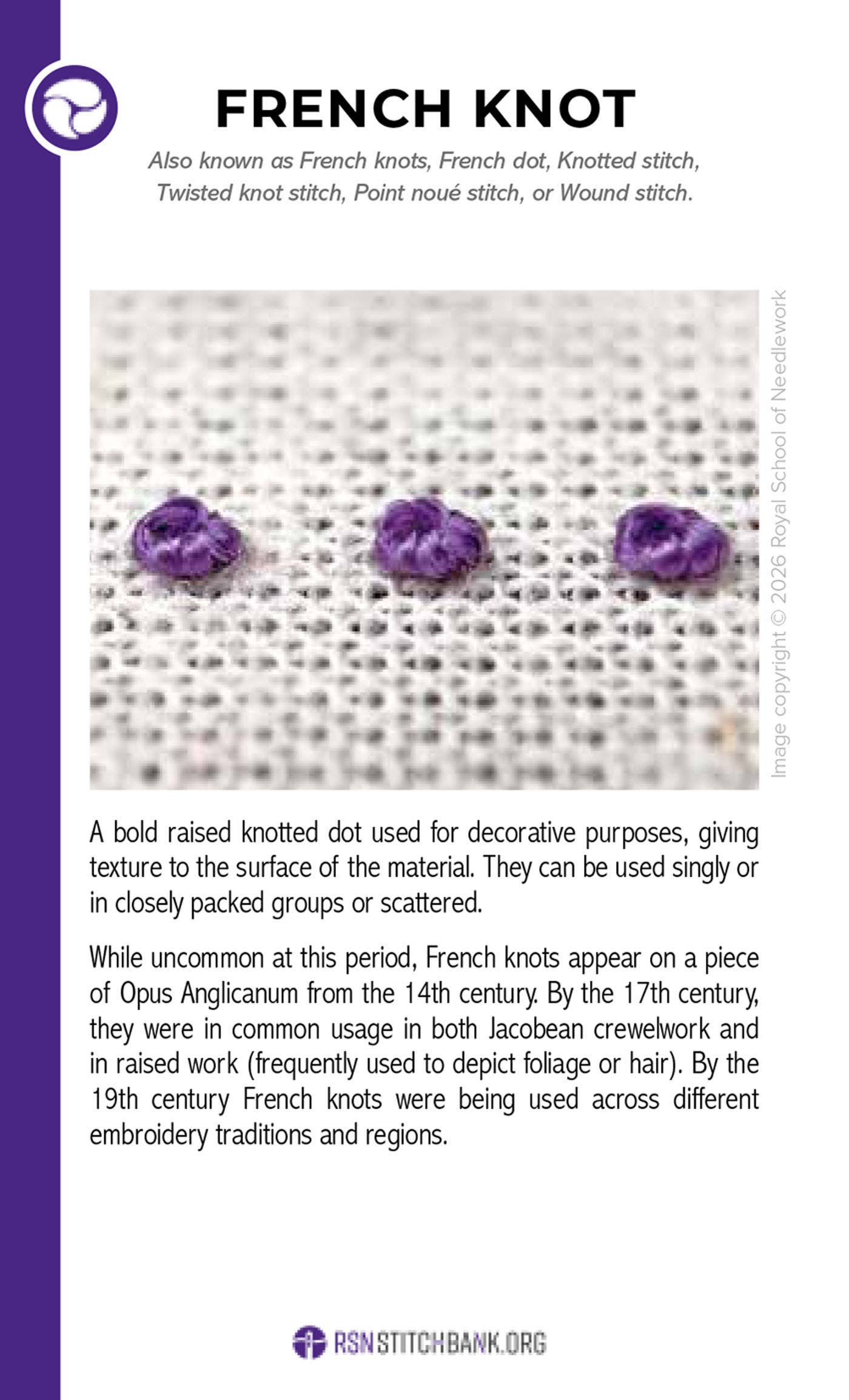 RSN Stitch Bank: The Embroidery Stitches Card Deck