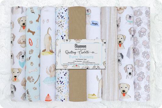 Shannon Fabrics Minky - Quilting Cuddle Fat Quarter Bundle - Puppy Playdate