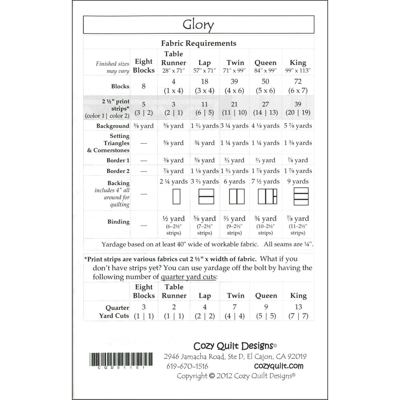 Glory Quilt Pattern By Cozy Quilt Designs