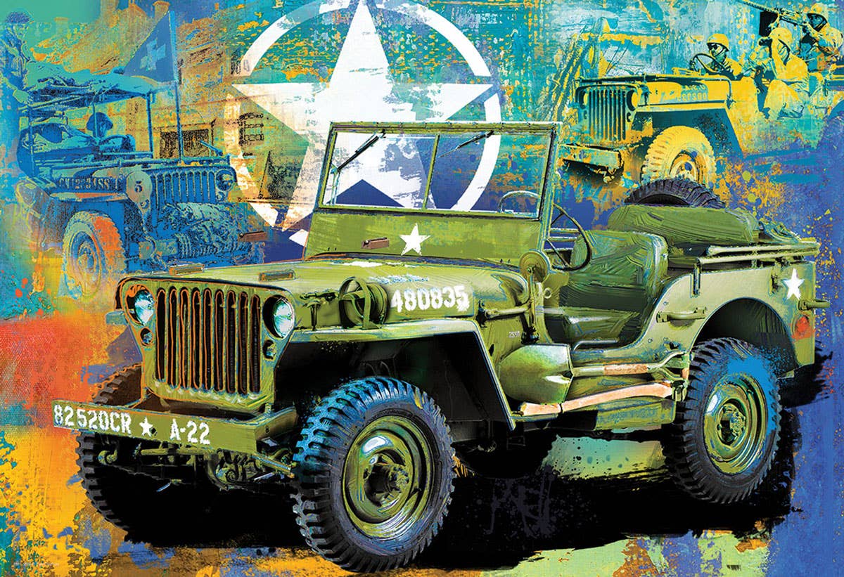 Eurographics Puzzles USA - Military Jeep Puzzle Tin
