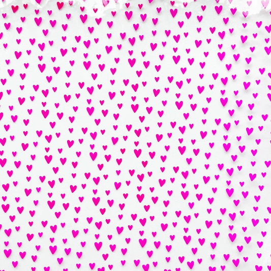 Sew Hungry Hippie - Hot Pink Jazzy Hearts TPU Vinyl Heart Style - 12” x 52” Roll