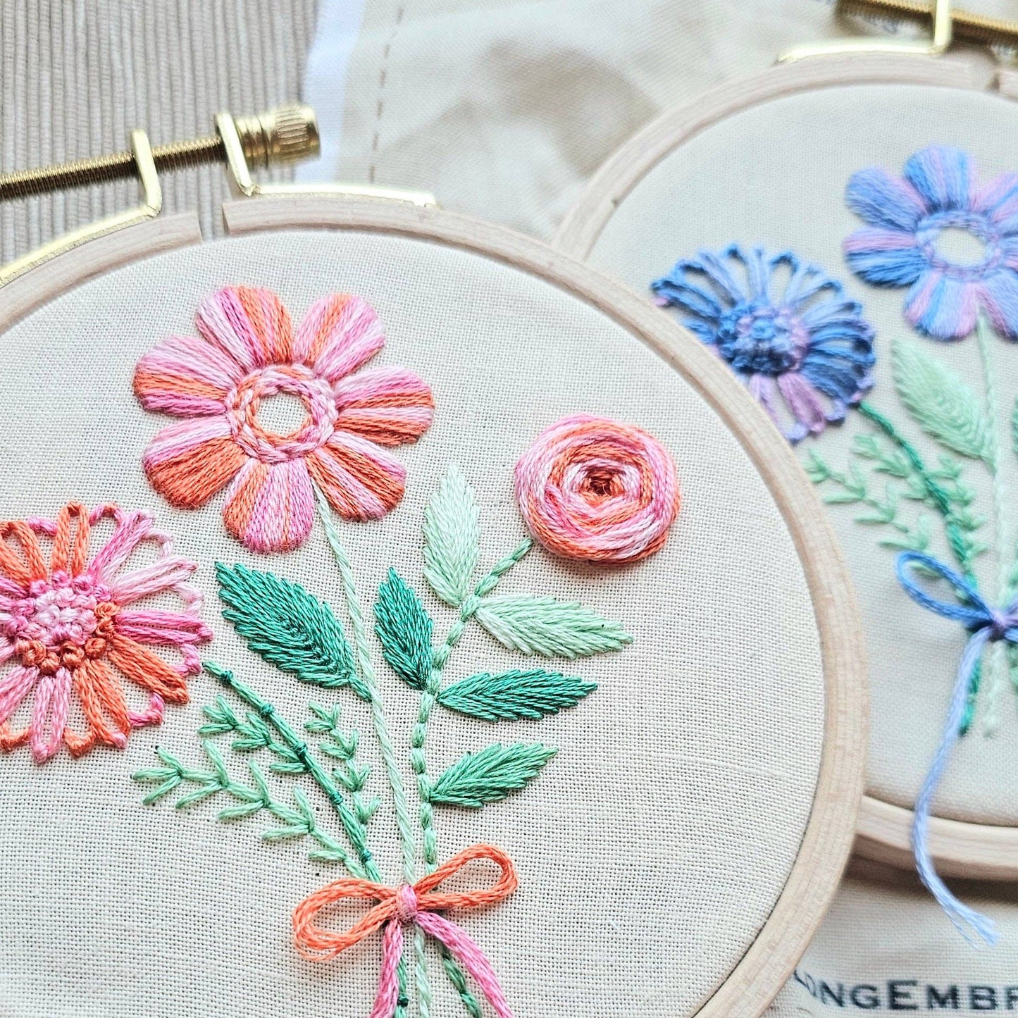 Jessica Long Floral Trio Embroidery Kit & eCourse