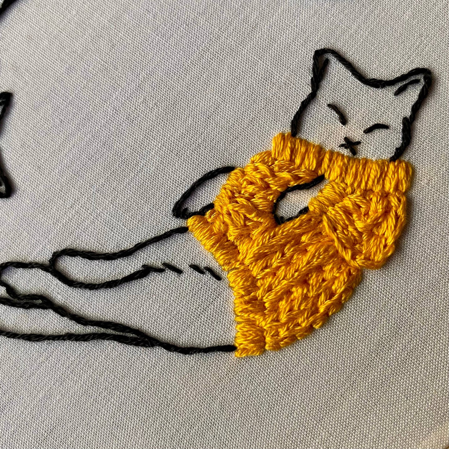 Stitches By Tiff Cozy Sweater Kitties Embroidery Kit