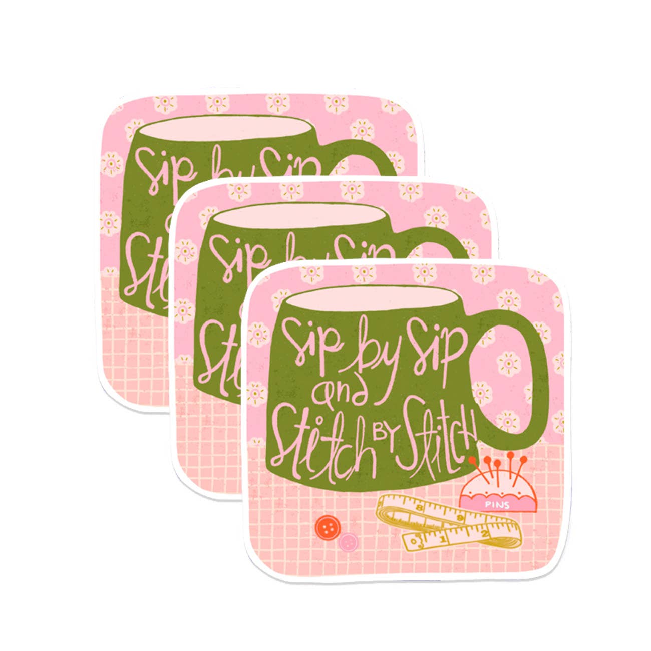 Kati Cupcake - Stitch by Stitch - Sticker Pack - 3 Per Pack!