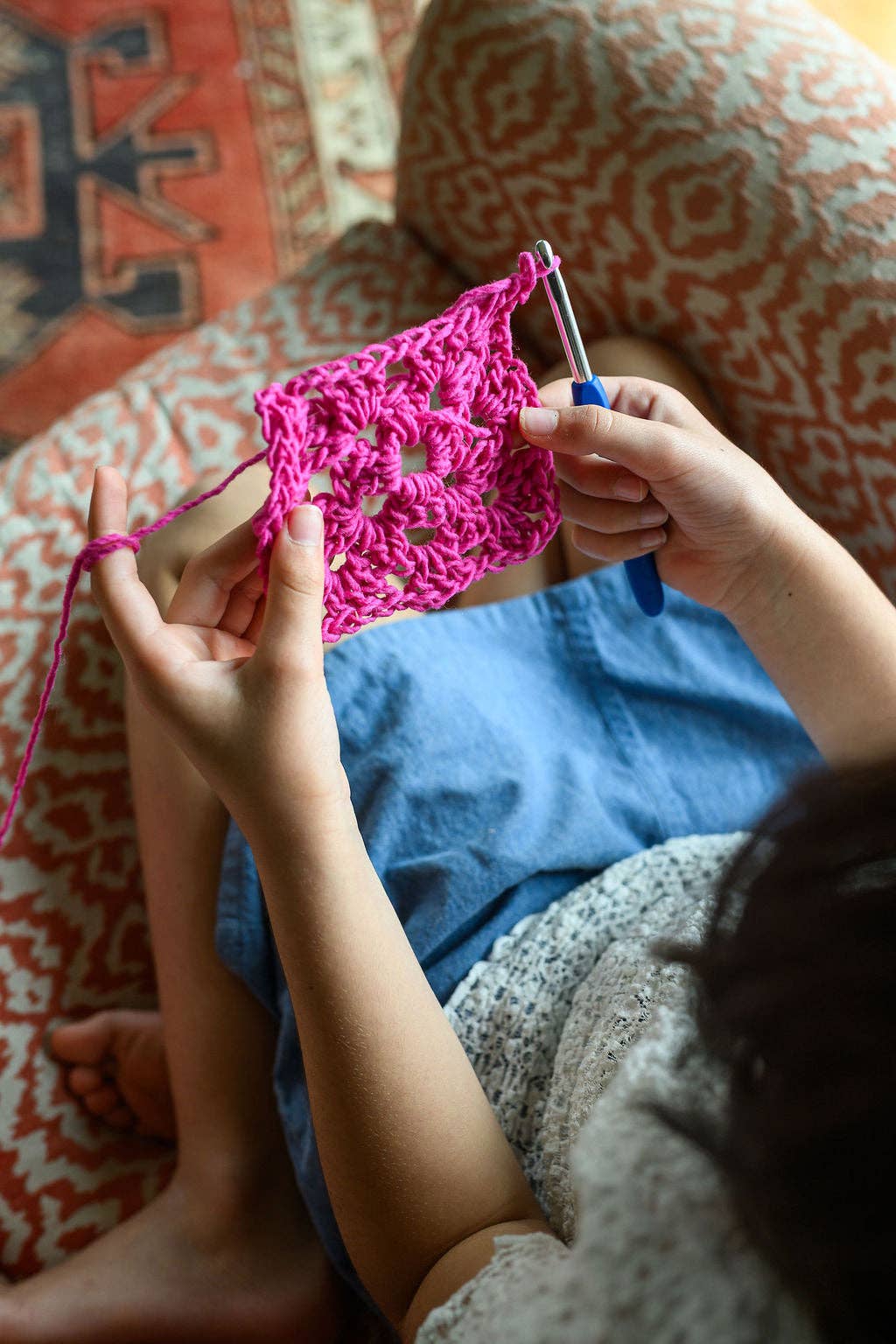Friendly Loom - Explore Crochet: Granny Square Kit – Berry