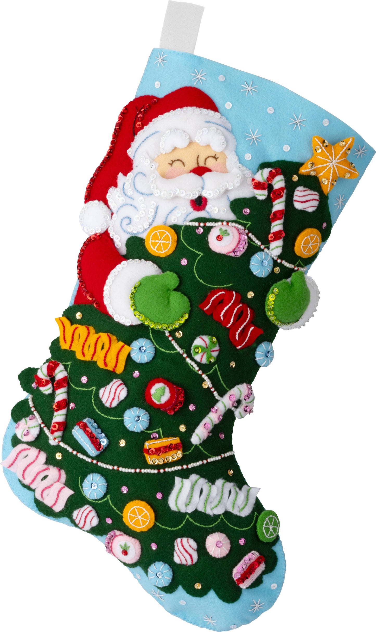 Bucilla® Seasonal Felt Stocking Kit Santa’s Candy Christmas