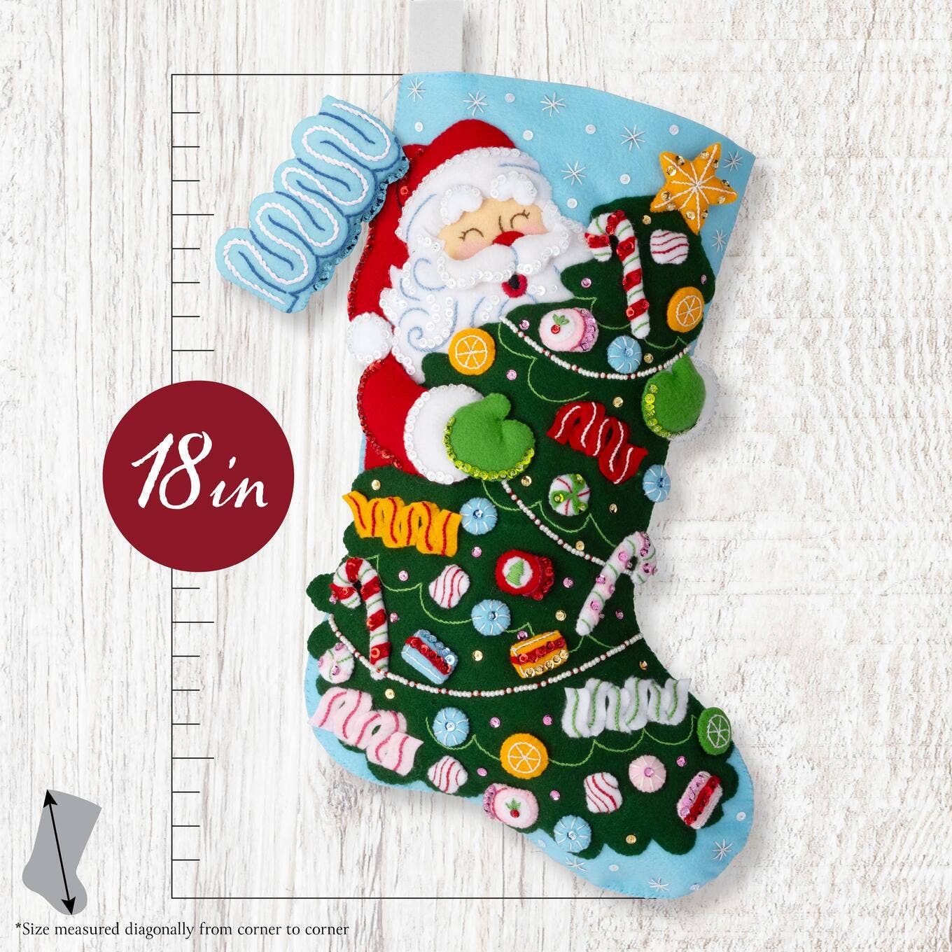 Bucilla® Seasonal Felt Stocking Kit Santa’s Candy Christmas