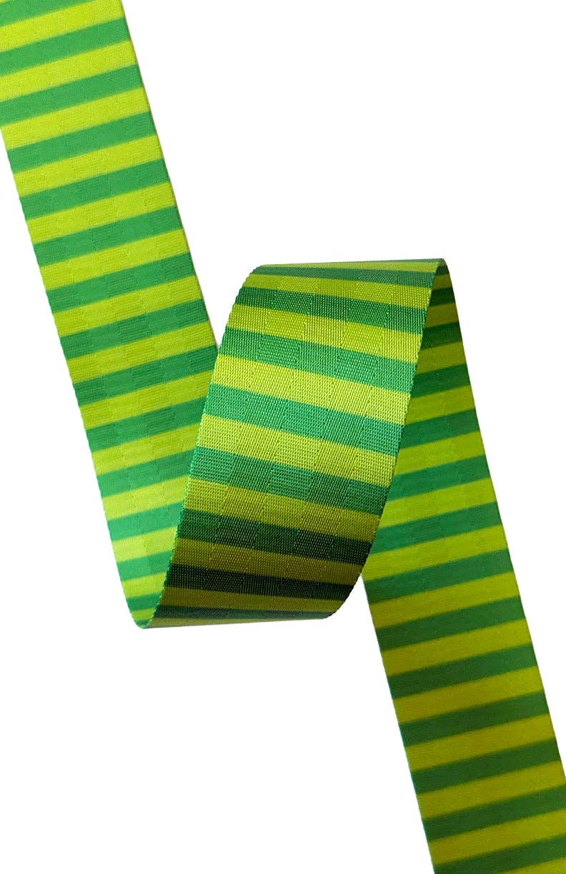 Sassafras Lane - Green Stripe - 2in Handle Webbing - Per Yard