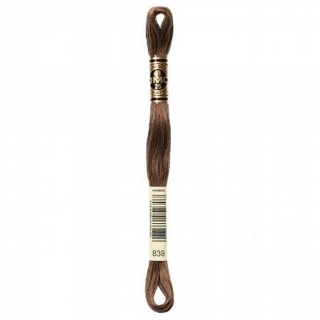 DMC Six Strand Embroidery Floss - 838 - 839 - 840 - 841 - 842 - 844 - 869 - 890