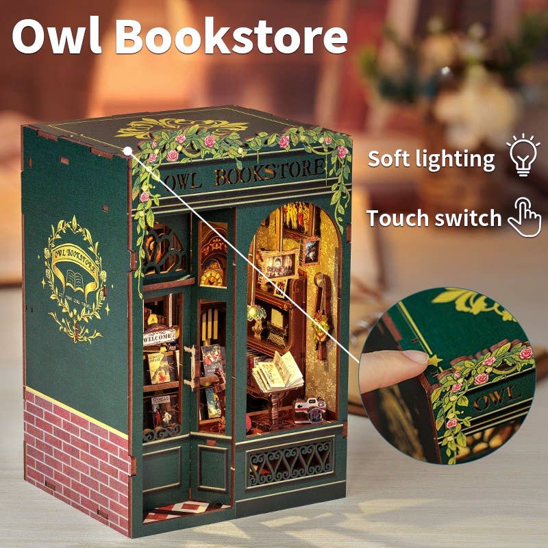 Hands Craft DIY Book Nook Kit: Owl Bookstore