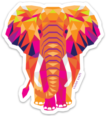 Violet Craft The Elephant Abstractions Large 4" Sticker