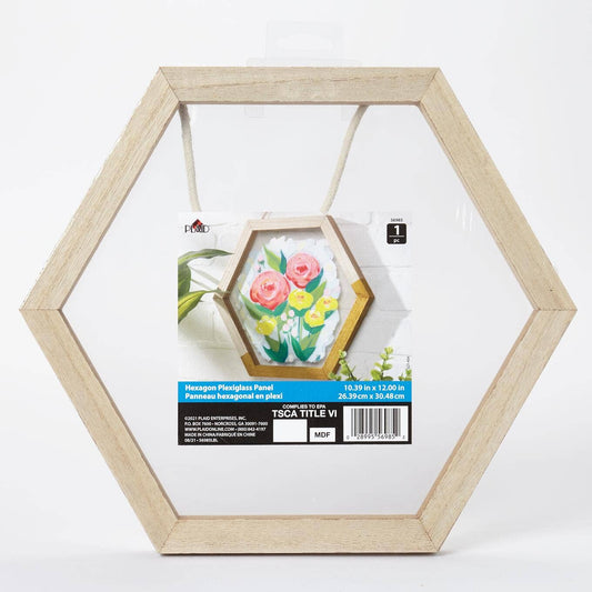 Hexagon Wood Surface Frame with Plexiglass