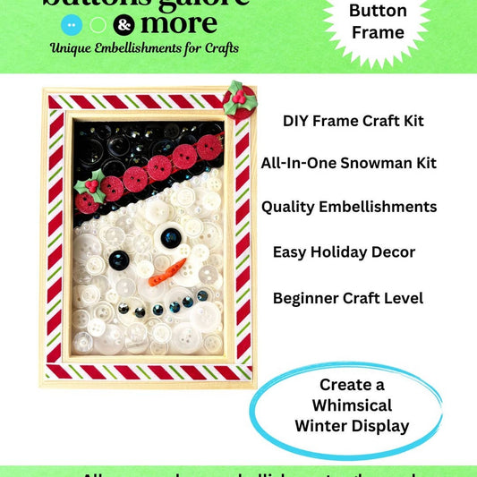 Buttons Galore and More Snowman Frame DIY Craft Kit
