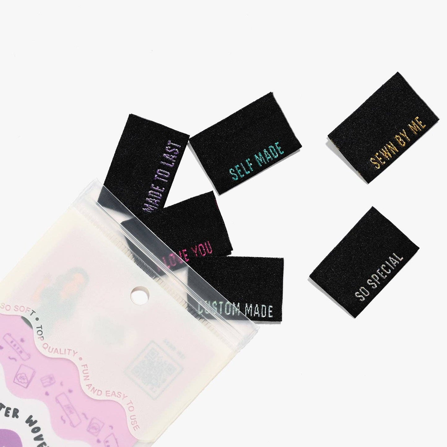 Kylie and the Machine - Metallic Side Seam (Black) Woven Labels