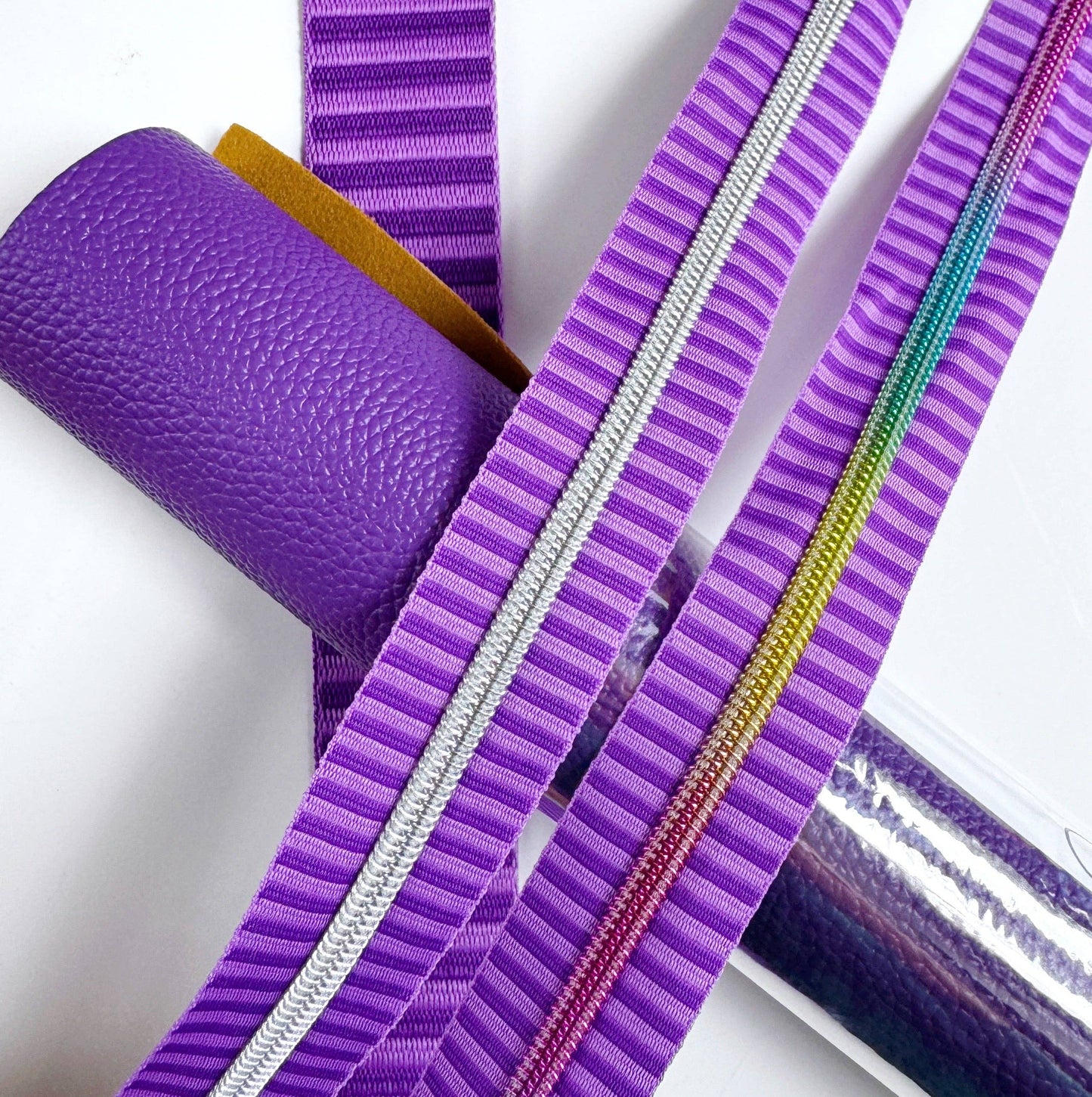 Sew Hungry Hippie Purple and Purple Jacquard Woven Stripes Webbing – 1.5" Wide - By the Yard