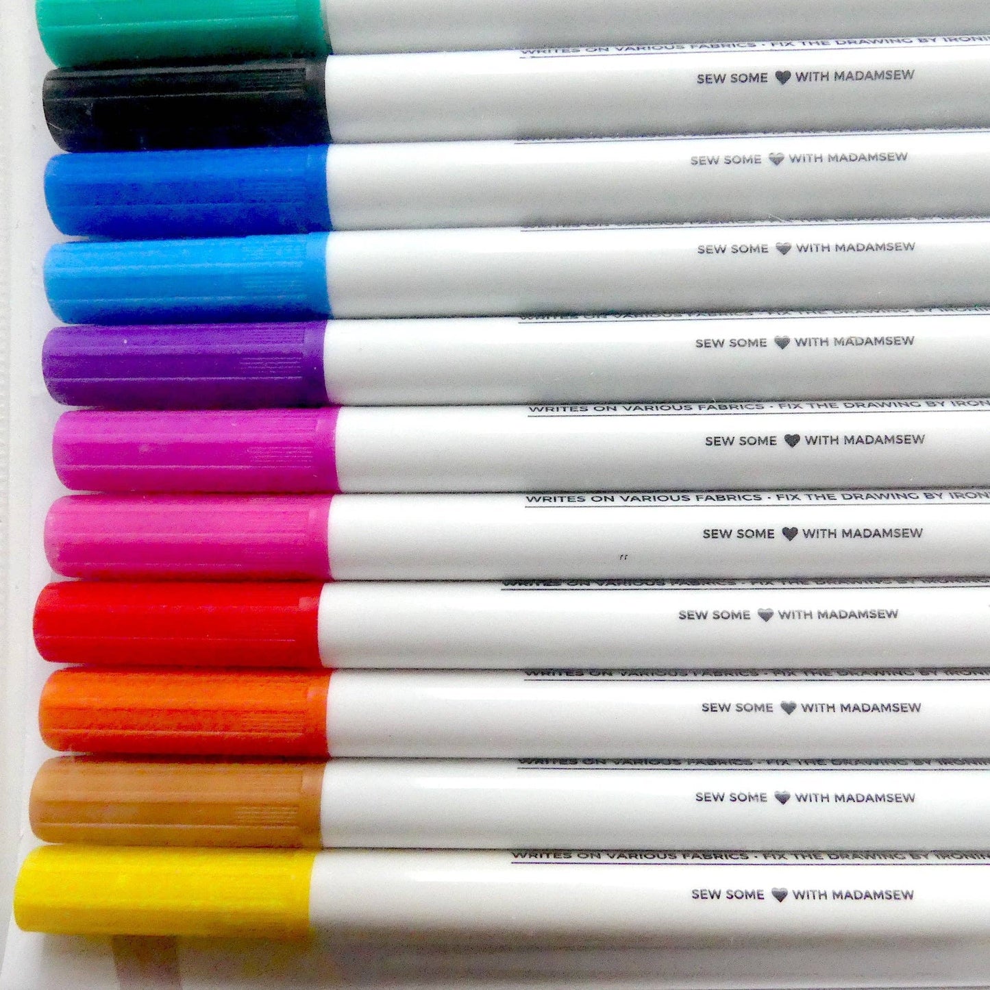 Madam Sew - Permanent Fabric Markers - 12 Colors In 1 Set