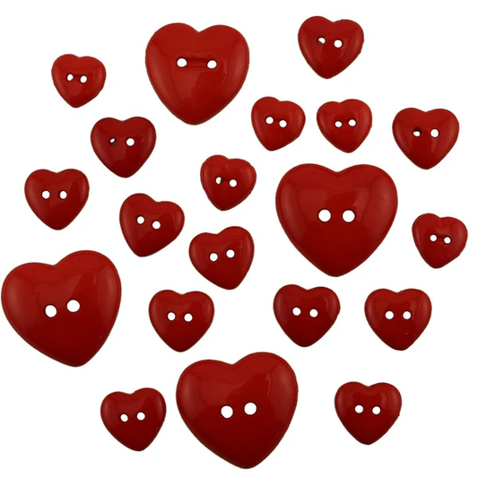 Buttons Galore and More - Red Hearts - Buttons Galore and More Craft & Sewing Buttons