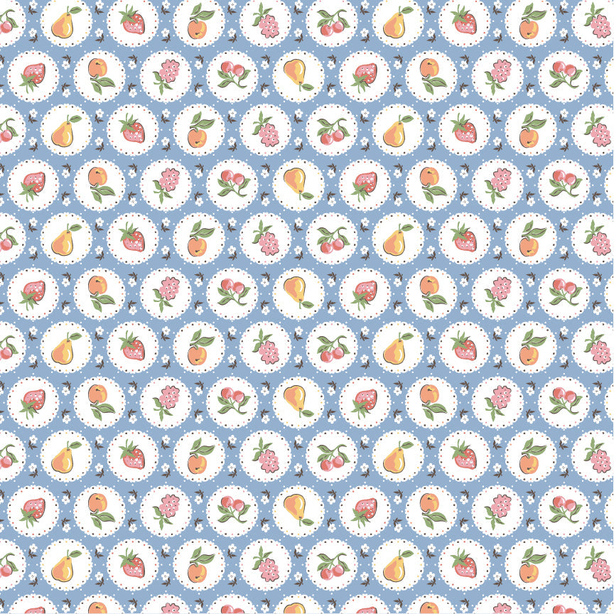 PREORDER - Poppie Cotton - Homegrown Preserves - Fruit Plate Blue - HG26810 - Ships September 2026