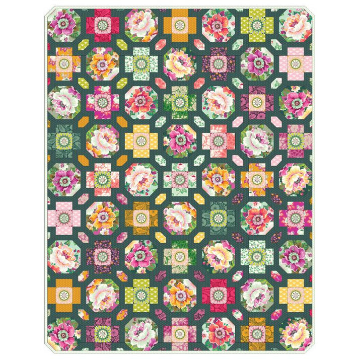 Levens Garden Quilt Pattern + Complete Paper Pieces Pack By Kim McLean