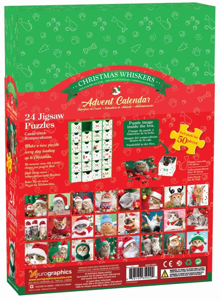 Eurographics Puzzles USA - Christmas Whiskers - Advent Calendar Puzzle