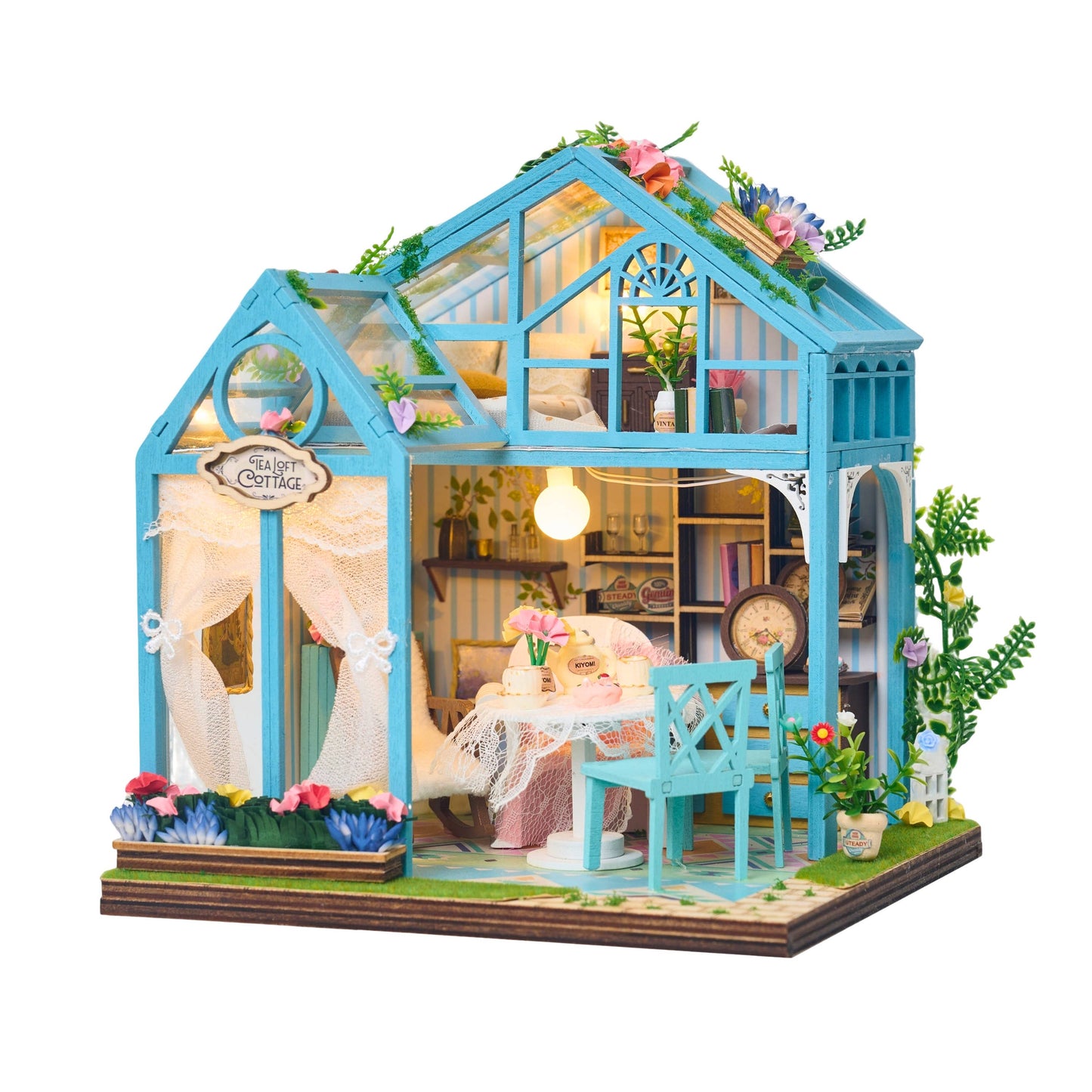 Hands Craft DIY Miniature House Kit: Tea Loft Cottage