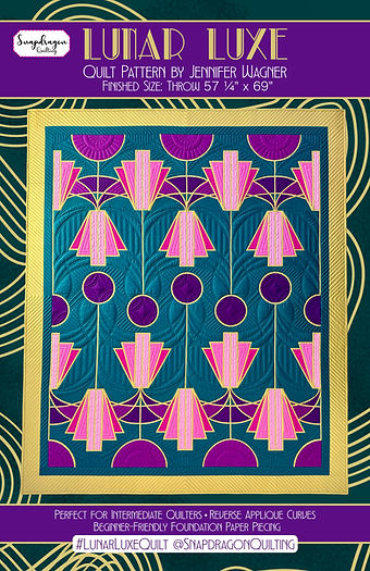 Lunar Luxe Quilt Pattern By Snapdragon Quilting - Freezer Paper Templates Sold Separately!