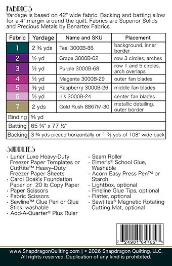 Lunar Luxe Quilt Pattern By Snapdragon Quilting - Freezer Paper Templates Sold Separately!
