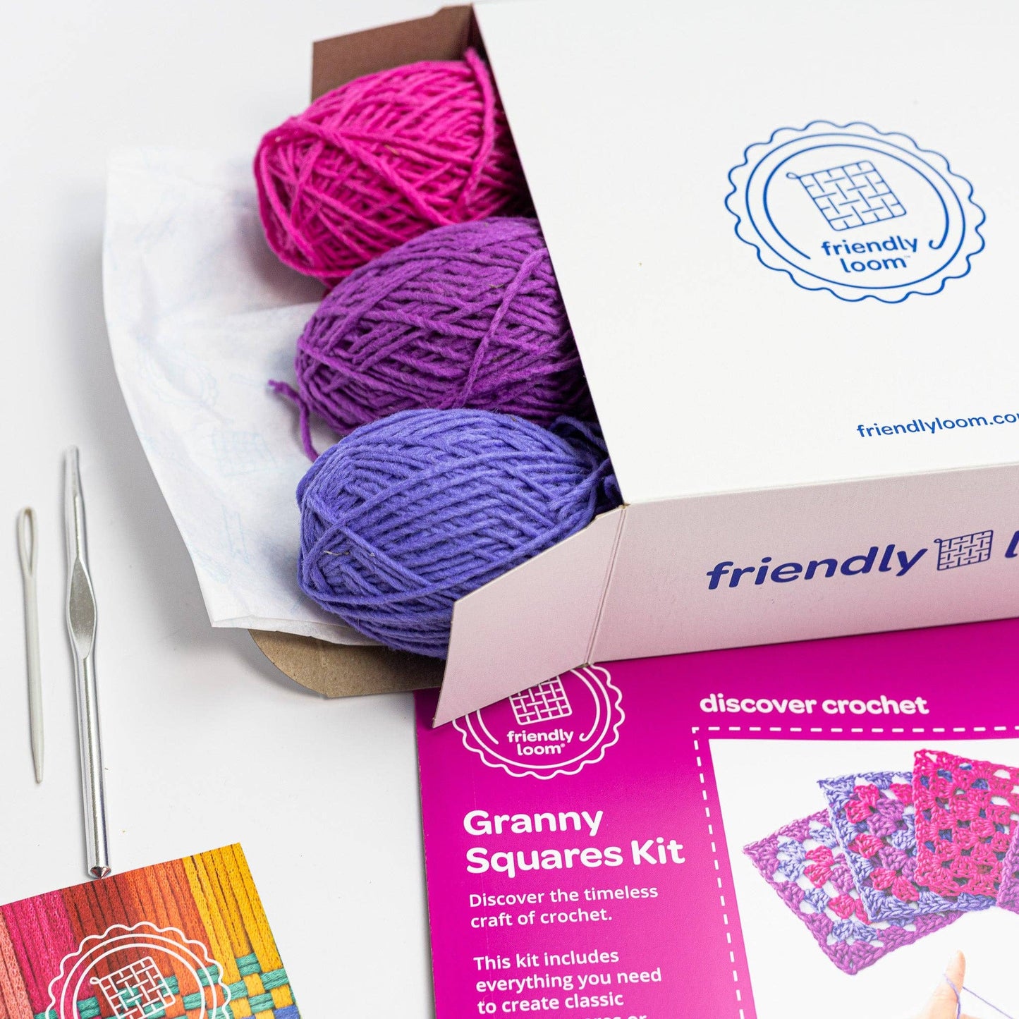 Friendly Loom - Explore Crochet: Granny Square Kit – Berry