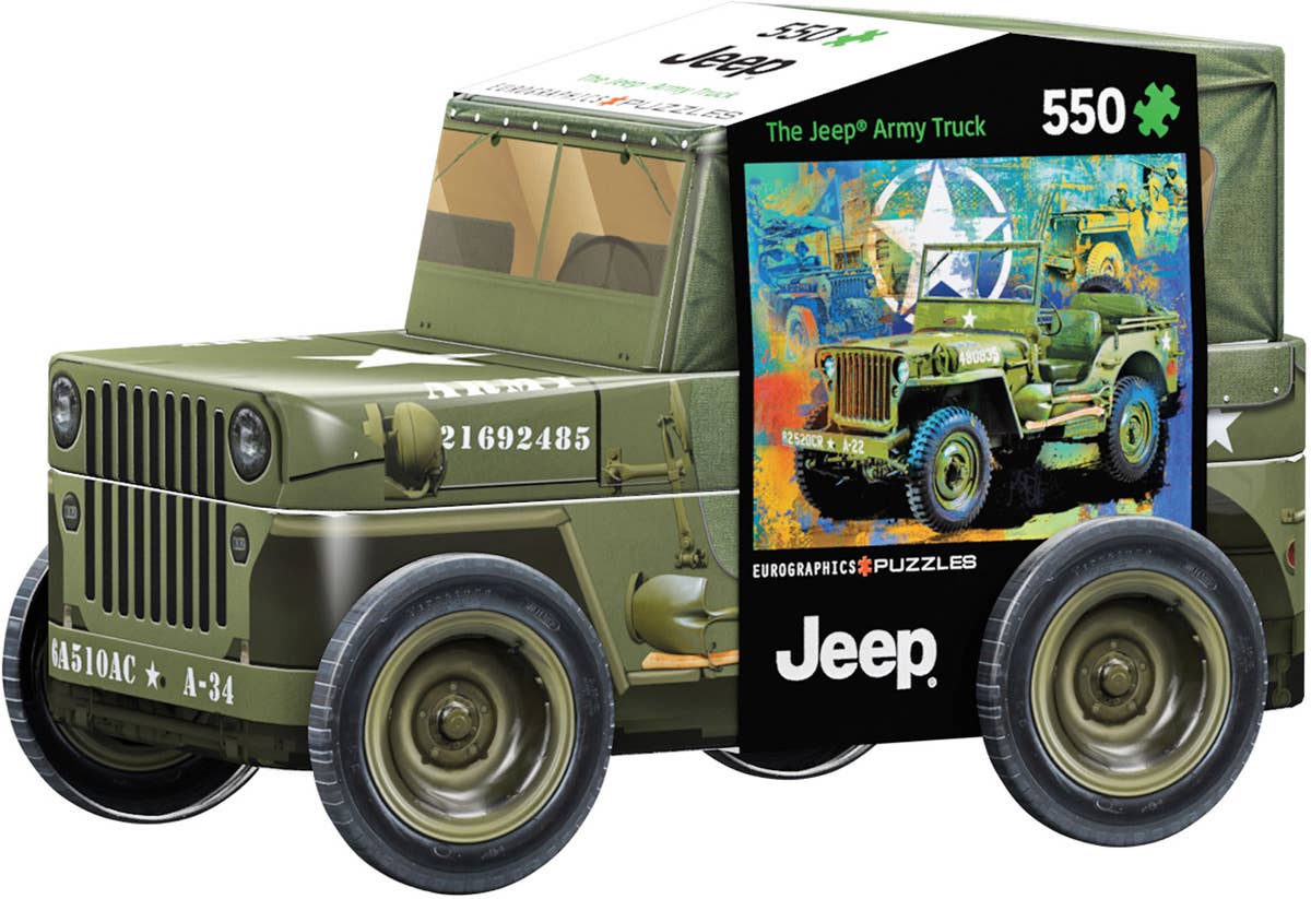 Eurographics Puzzles USA - Military Jeep Puzzle Tin