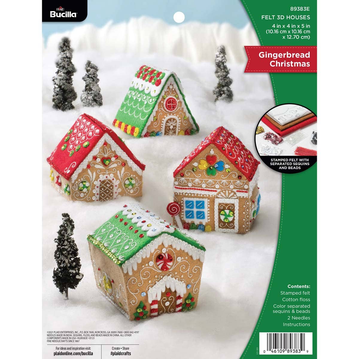 Bucilla ® Seasonal Felt Home Decor - Gingerbread 3D Houses