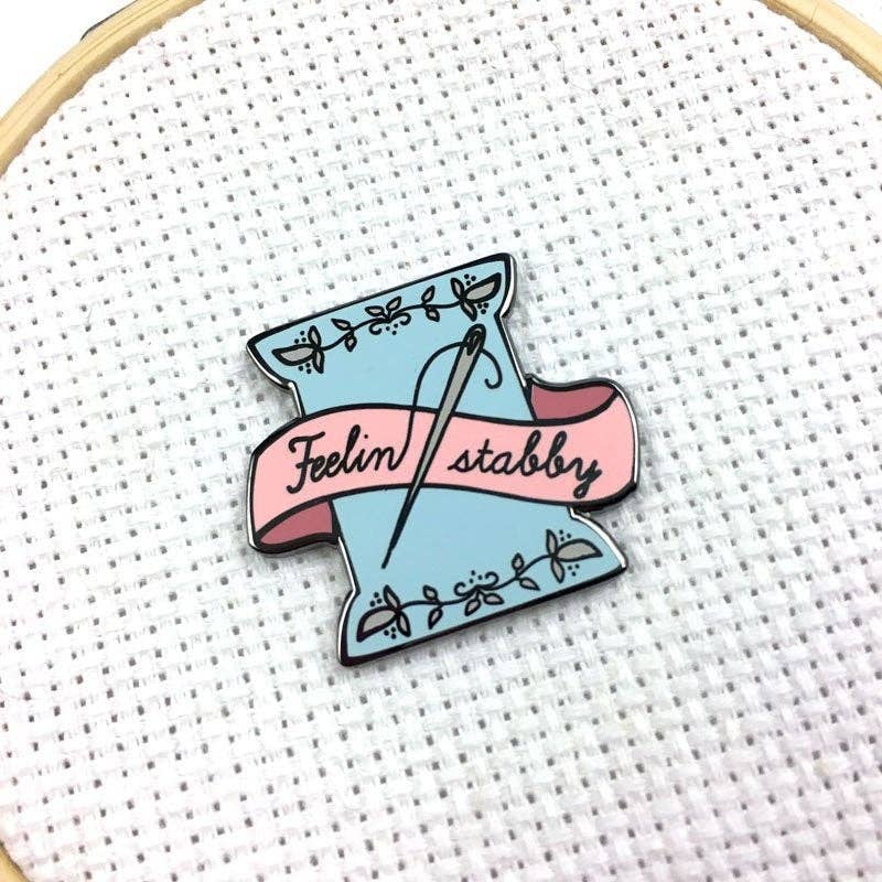 Hard Enamel Feeling Stabby Exclusive Magnetic Needle Minder - Pink and Blue ONLY