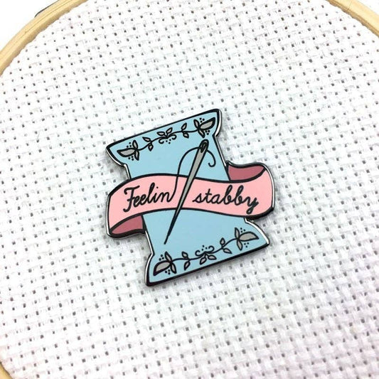 Hard Enamel Feeling Stabby Exclusive Magnetic Needle Minder - Pink and Blue ONLY