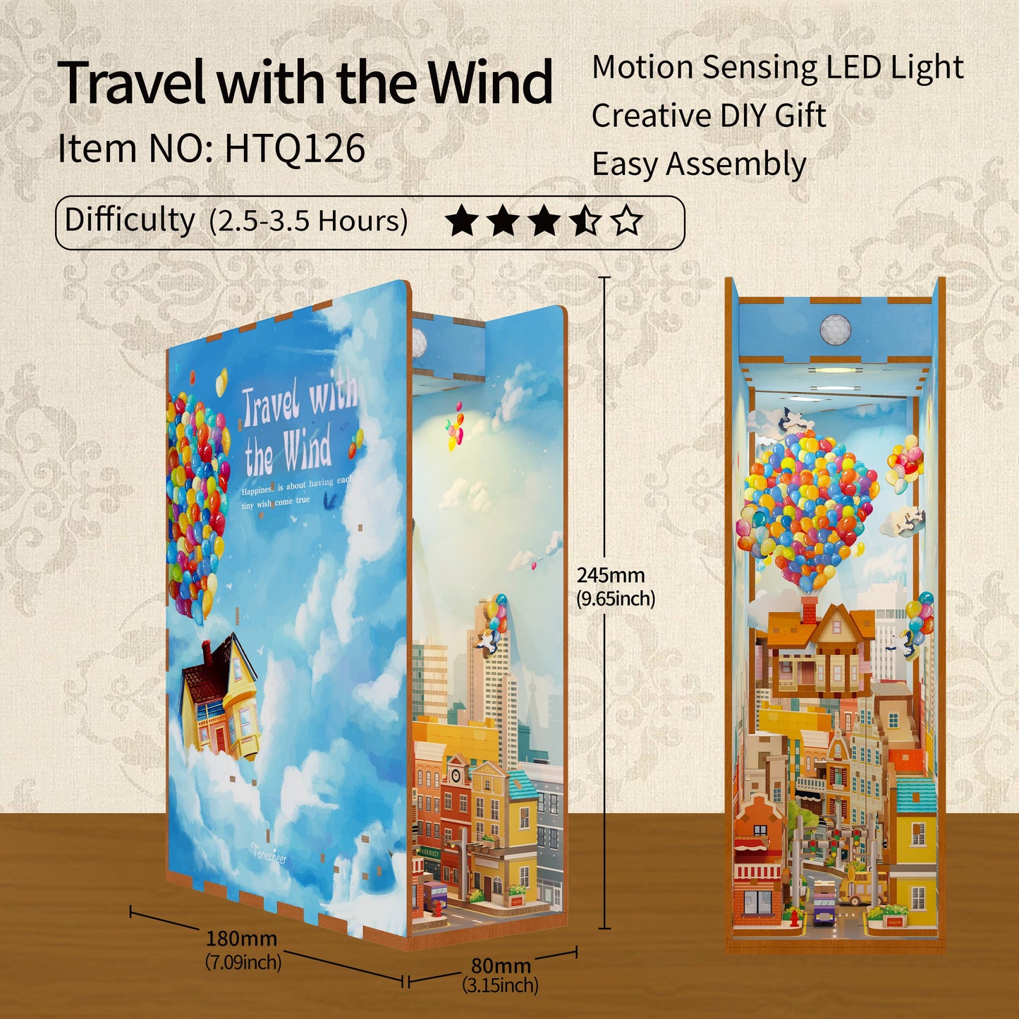 Hands Craft DIY Book Nook Kit: Travel with the Wind