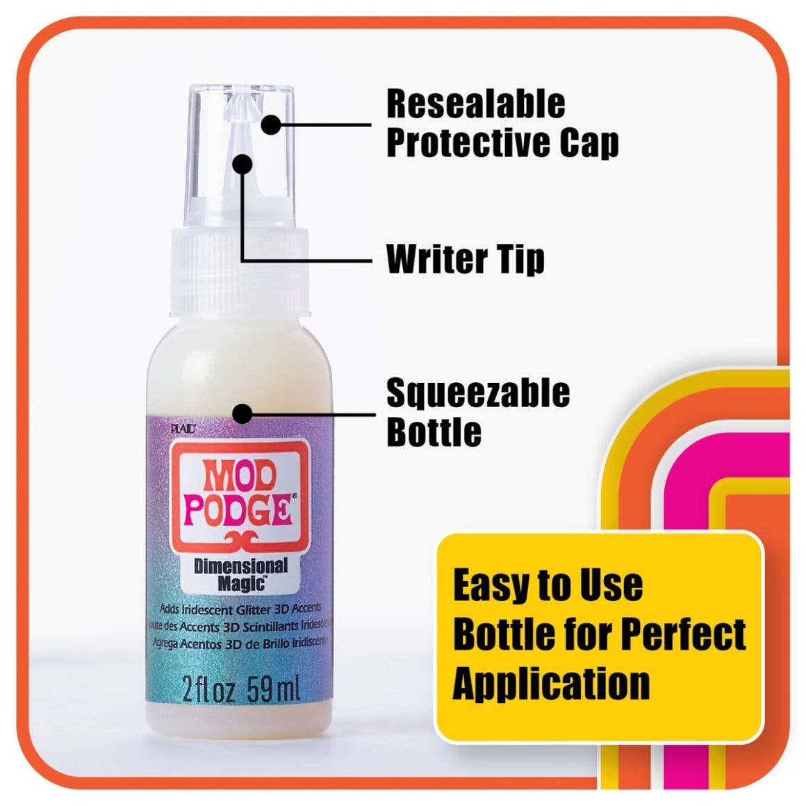 Plaid Mod Podge Dimensional Magic - Iridescent Glitter, 2 oz